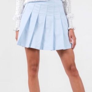 American Eagle Baby Blue High Rise Pleated Mini Skirt size Small